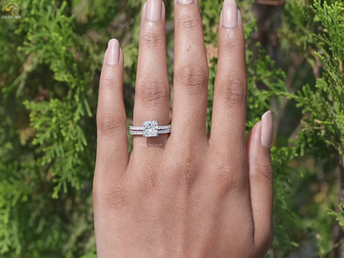 Square Radiant Cut Lab Diamond Bridal Ring