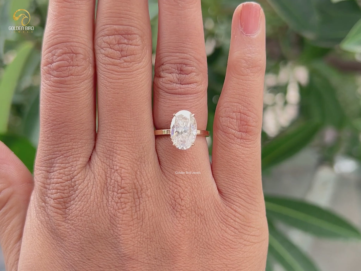 Oval Cut Solitaire Hidden Halo Ring