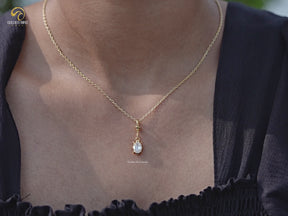 Colorless Old Mine Cut Cushion Moissanite Pendant