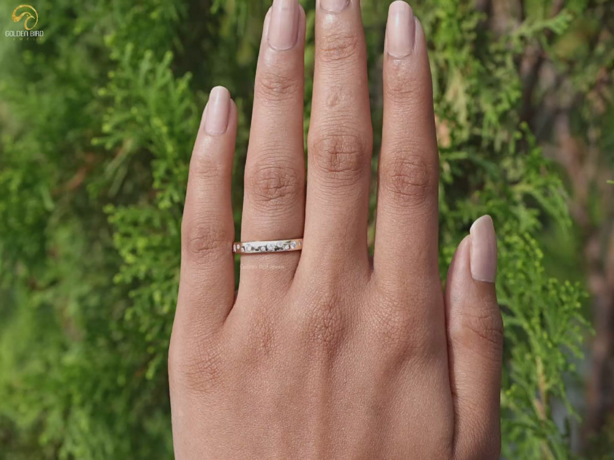 Round Cut Lab Diamond Flush Set Eternity Band