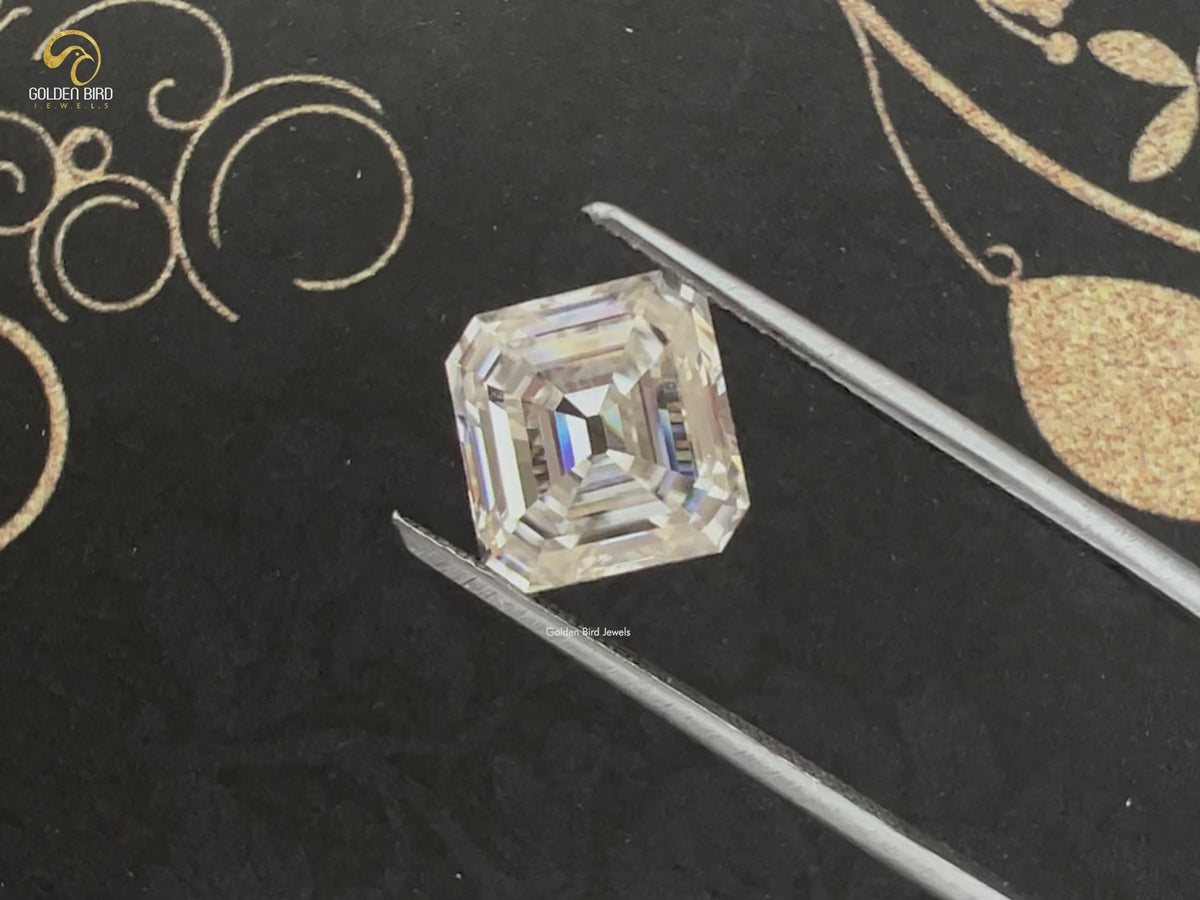 Off White Old Mine Asscher Loose Moissanite