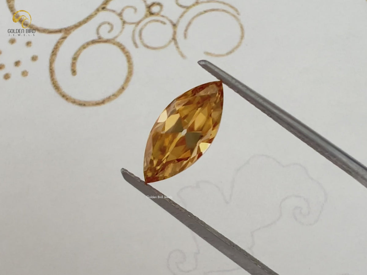 Champagne Old Mine Marquise Loose Moissanite