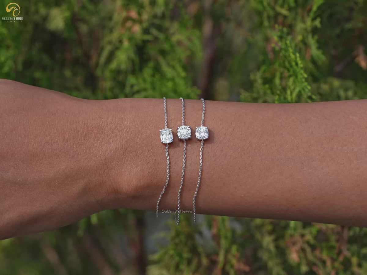 Multi Shape Diamond Delicate Chain Bracelet