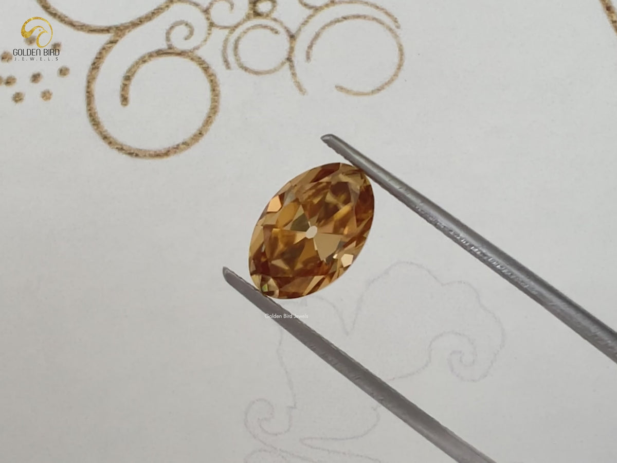 Champagne Old Mine Oval Loose Moissanite