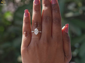 Dutch Marquise Cut Lab Diamond Accent Ring