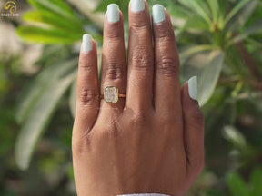 Radiant Cut Lab Diamond Bezel Set Solitaire Ring