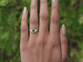 Peridot Green Emerald Gemstone Ring