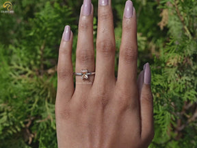 Citrine Orange Emerald Gemstone Ring