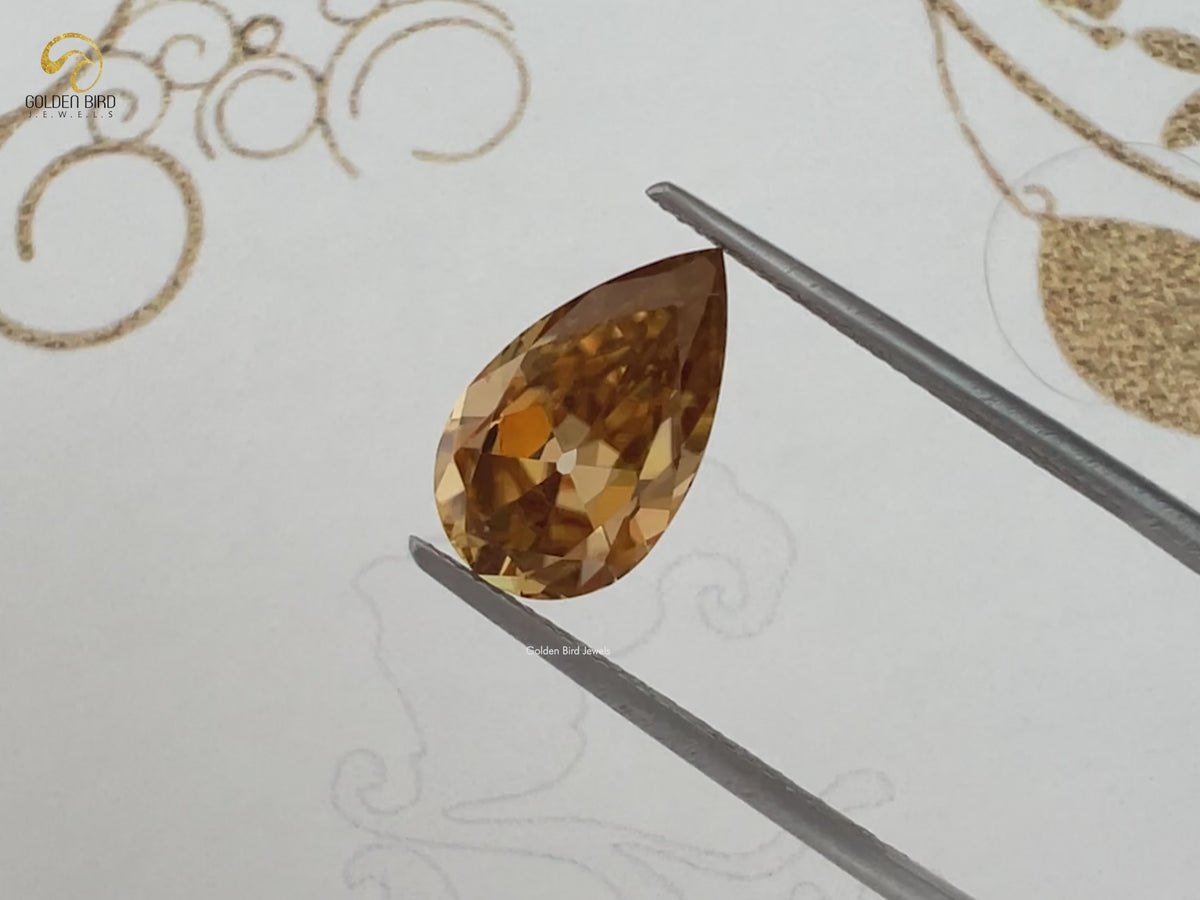Champagne Old Mine Pear Cut Loose Stone