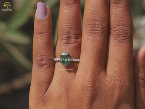 Radiant Cut Accent Stone Moissanite Ring