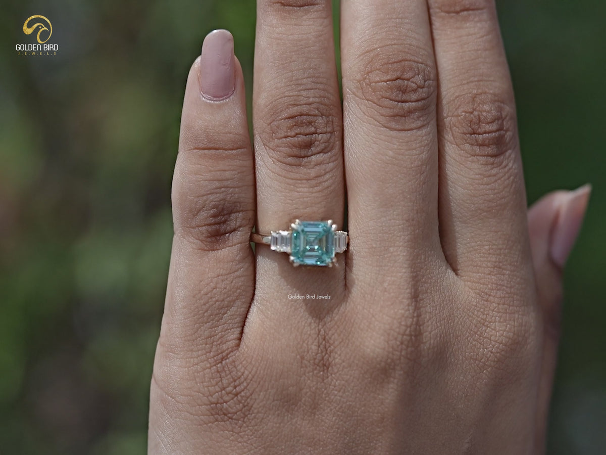 YouTube video of Moissanite Five Stone Engagement Ring