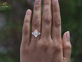 Marquise And Baguette Lab Diamond Five Stone Ring