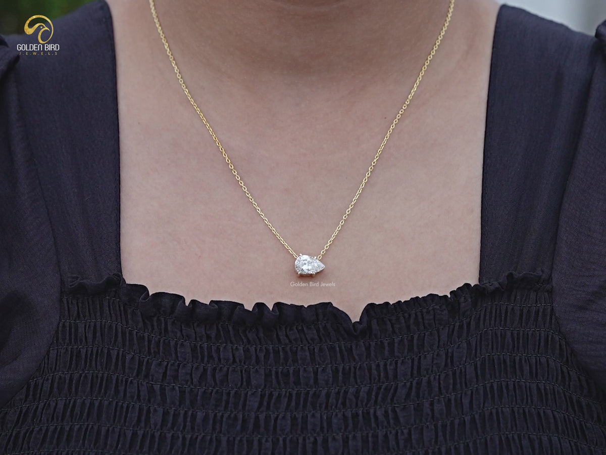 Pear Shaped Lab Diamond Solitaire Pendant
