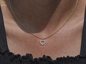 Round Shaped Diamond Open Circle Pendant