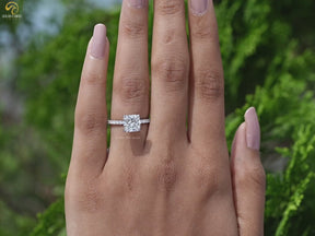 Square Radiant Accent Cut Diamond Engagement Ring