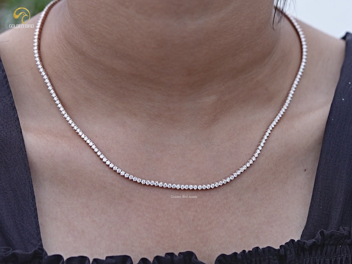 YouTube Preview of Round Moissanite Tennis Necklace