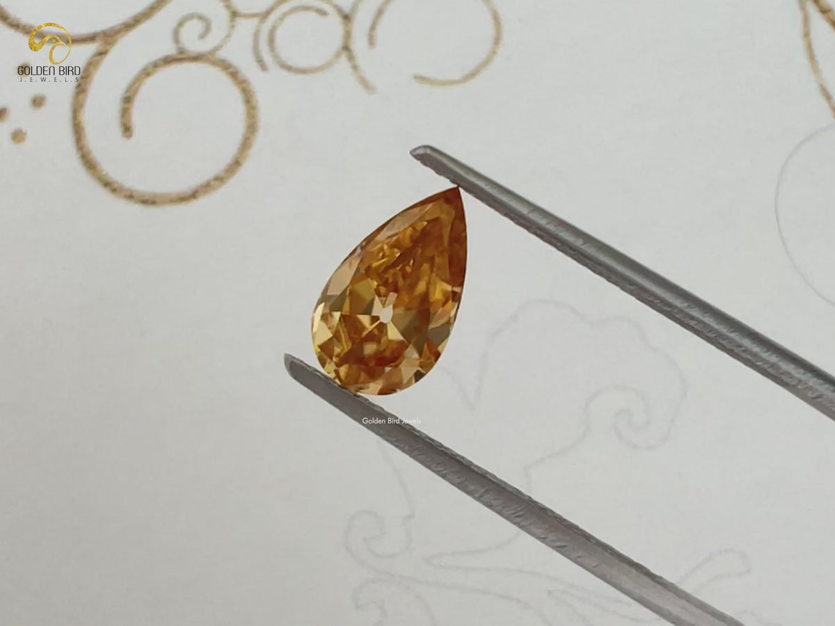 Champagne Old Mine Pear Cut Loose Moissanite