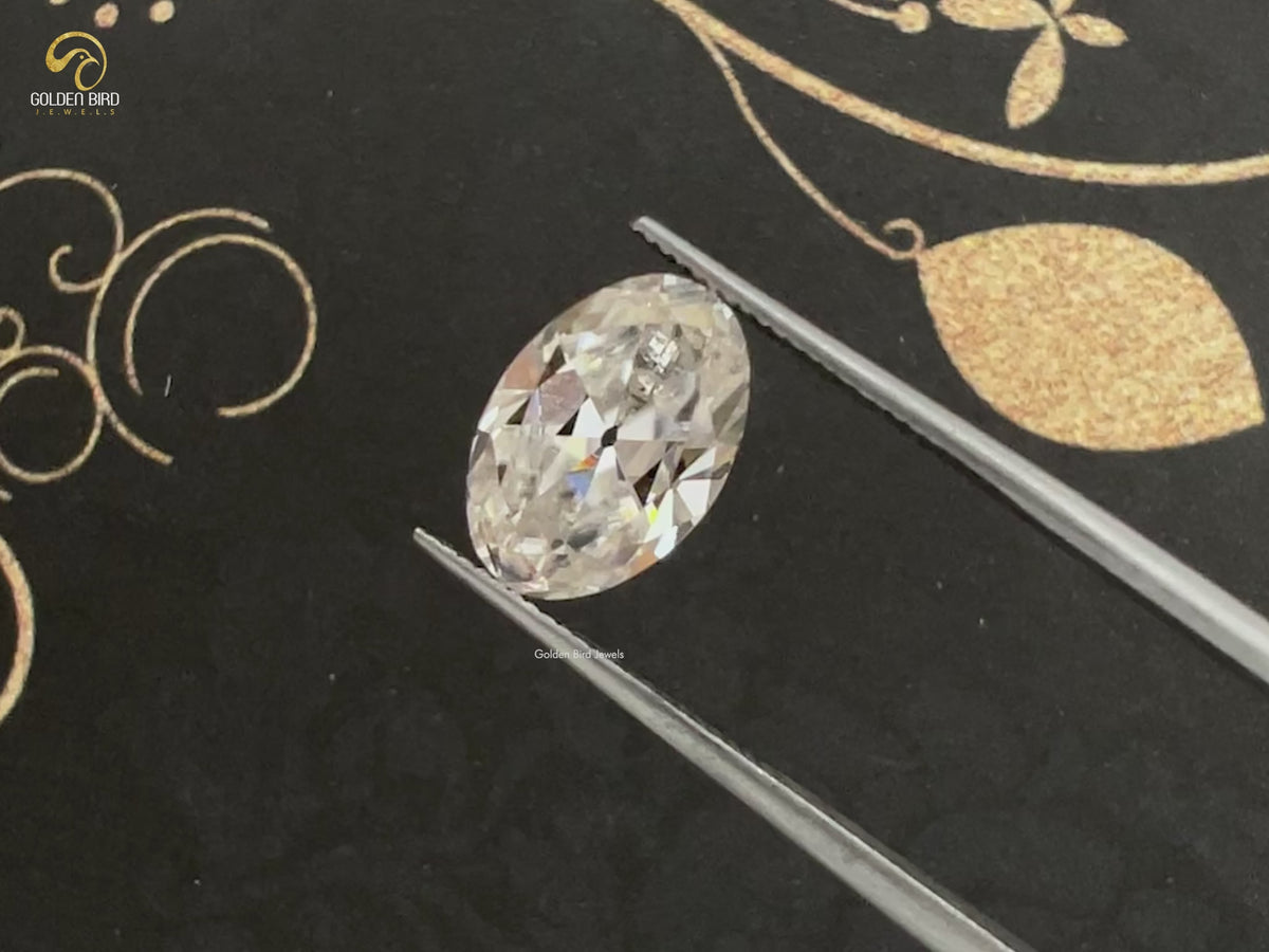 Near Colorless Old Mine Oval Loose Moissanite