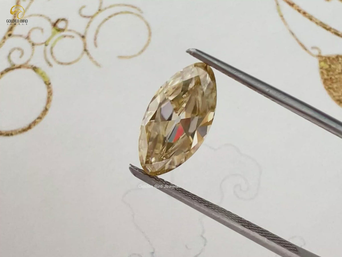 Yellow Old Mine Moval Loose Moissanite Stone
