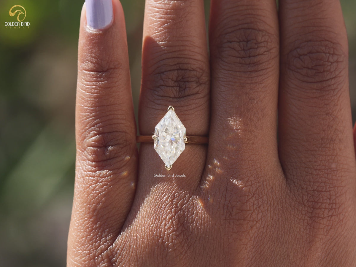 Dutch Marquise Cut Moissanite Solitaire Ring