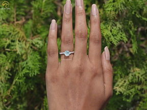 Aquamarine Round Cut Gemstone Ring