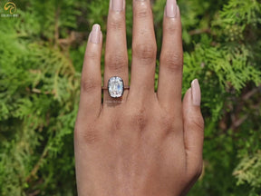 Old Mine Cut Cushion Moissanite Solitaire Ring