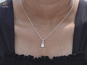 You tube Video Of Round And Pear Cut Moissanite Tear Drop Pendant