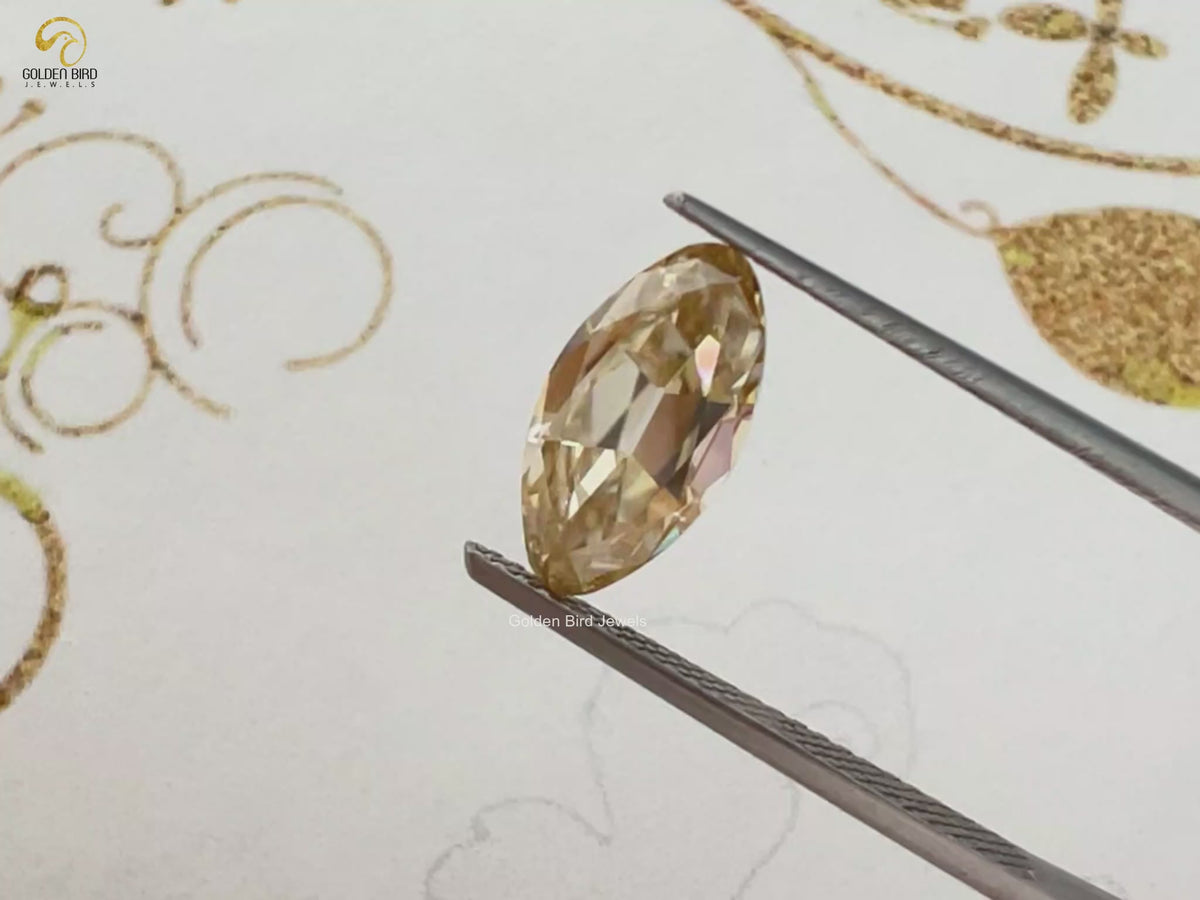 Yellow Old Mine Moval Loose Moissanite