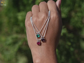 Round Cut Gemstone Solitaire Pendant