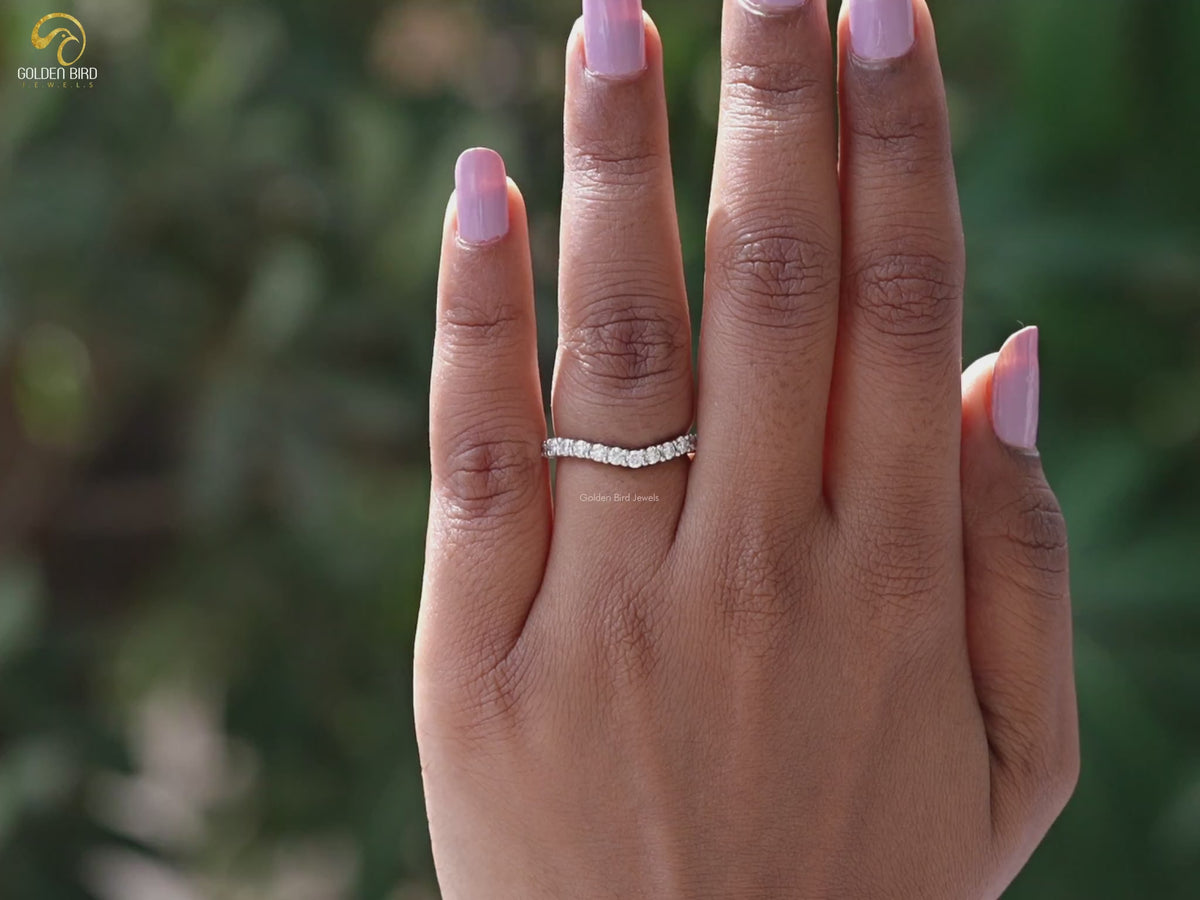 Round Lab Diamond Chevron Stacking Band