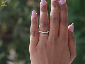 Round Lab Diamond Chevron Stacking Band