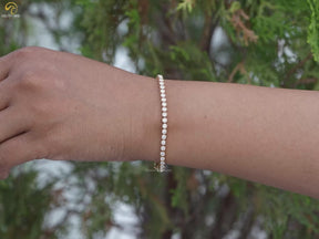 Round Cut Lab Diamond Bezel Set Tennis Bracelet