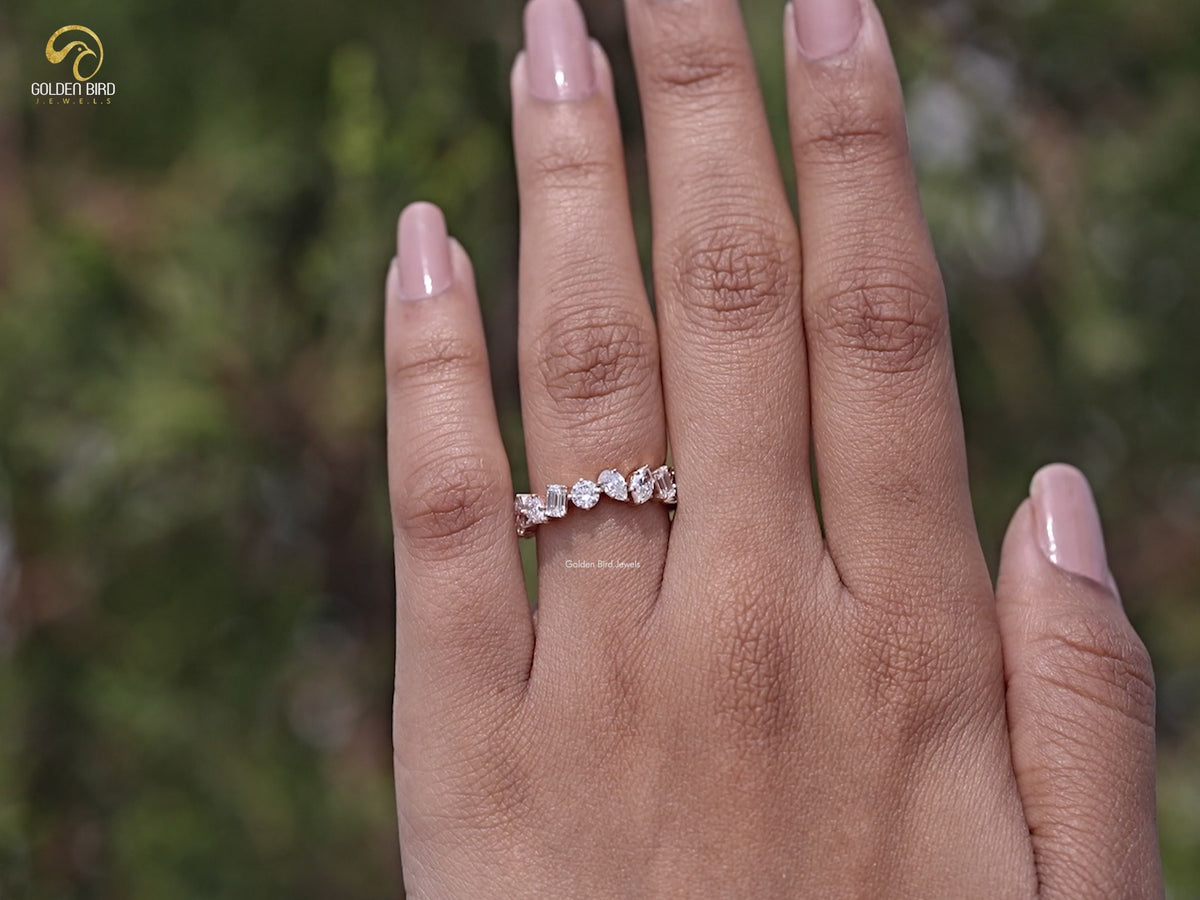 Multi Shape Lab Diamond Full Eternity Wedding Band