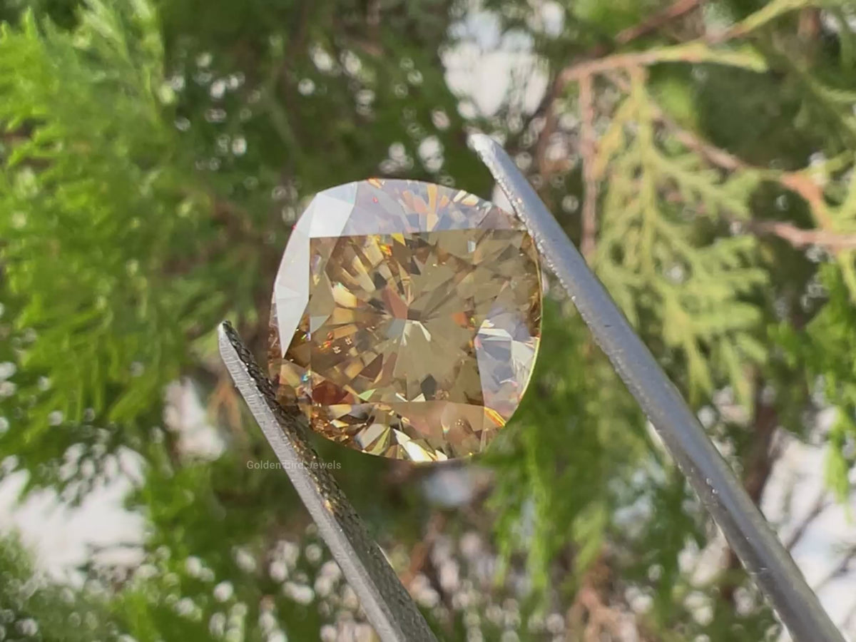 Yellow Cushion Cut Moissanite Loose Stone