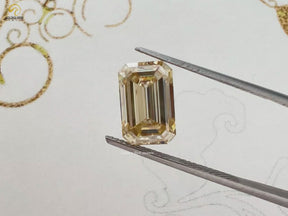 Loose Moissanite Yellow Old Mine Emerald