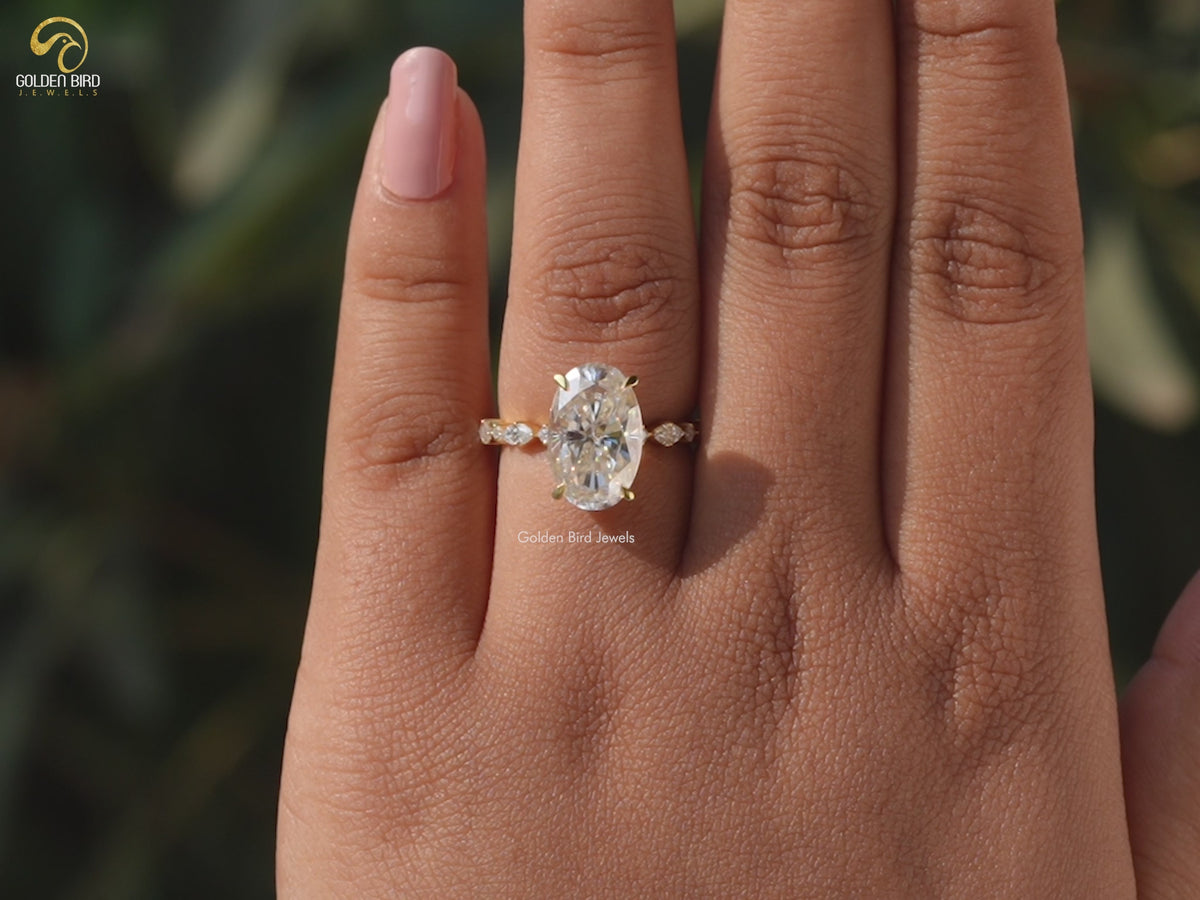 Moissanite Crushed Ice Oval Eternity Ring