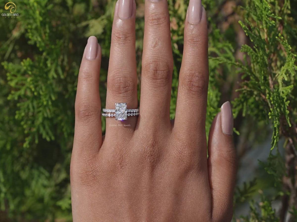 Radiant Cut Diamond Bridal Ring Set