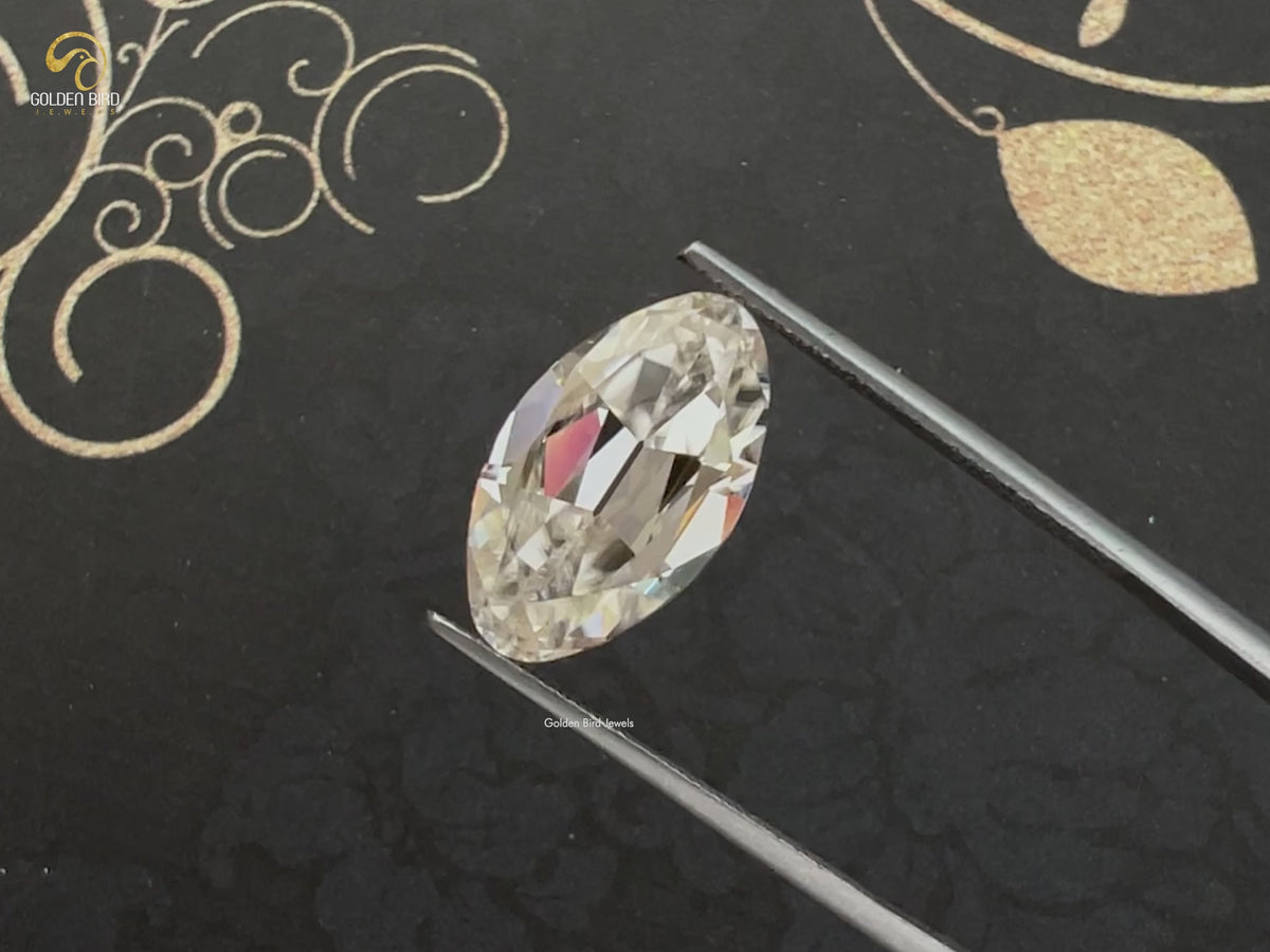 Off White Old Mine Moval Loose Moissanite