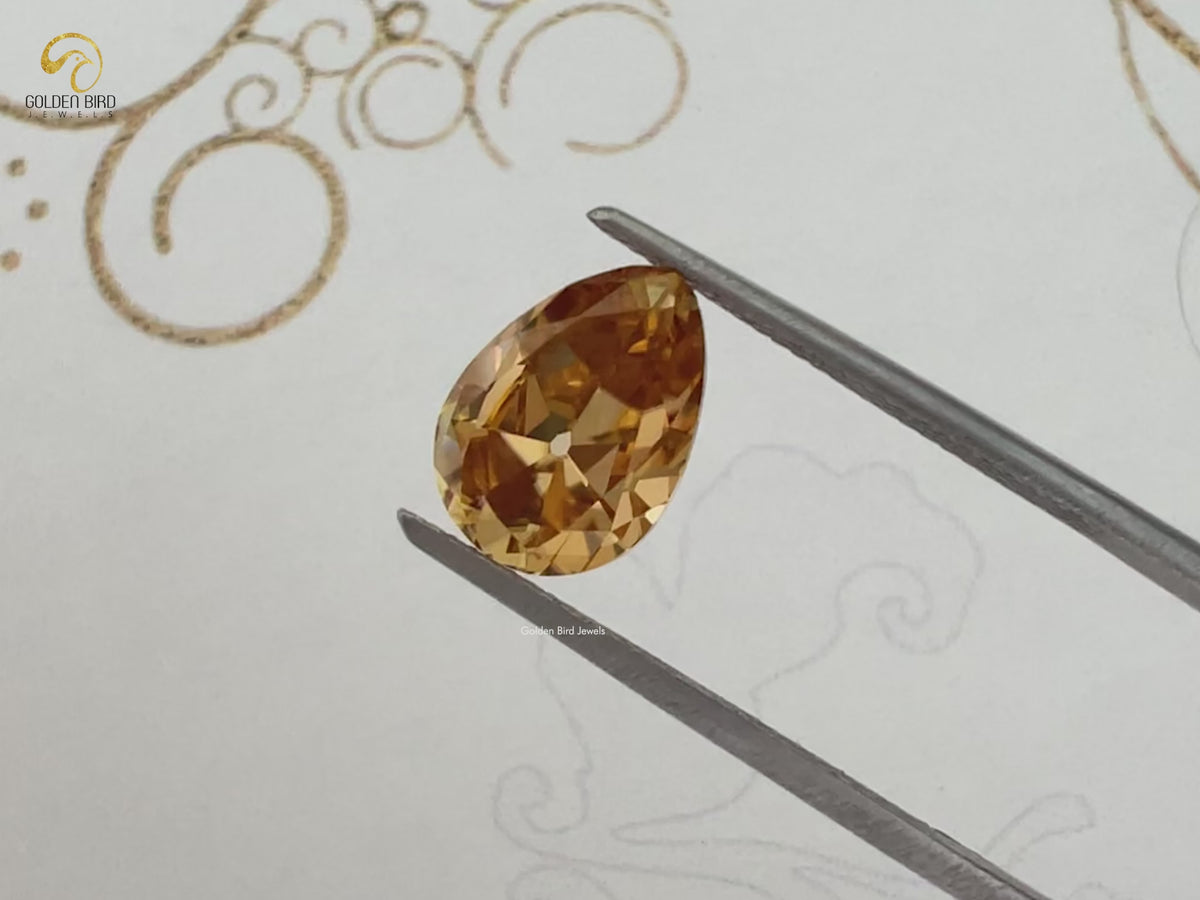Champagne Old Mine Pear Cut Loose Moissanite