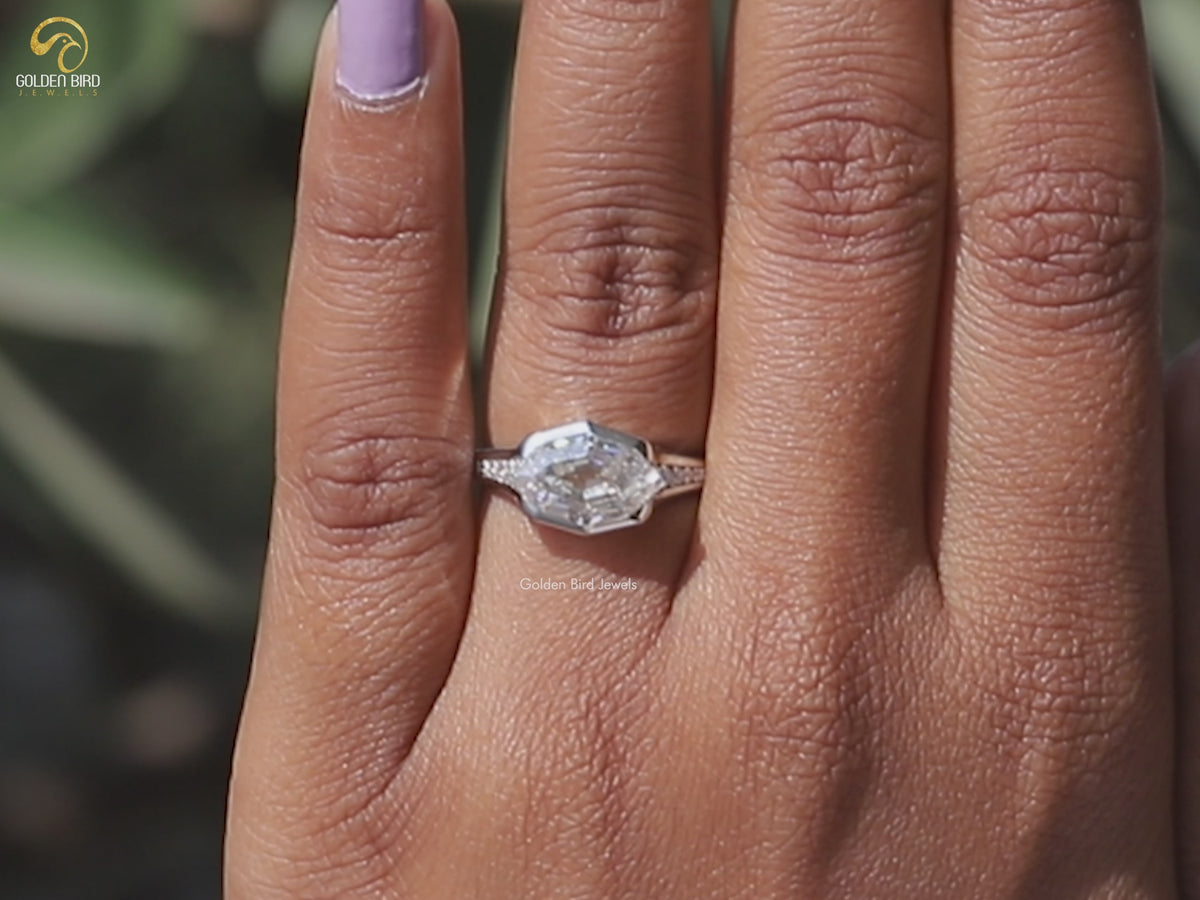 Step Cut Marquise Moissanite Eternity Bridal Ring