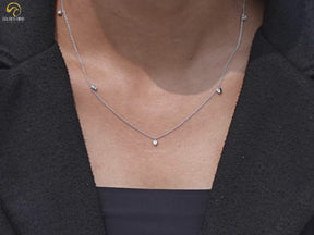 Round Shaped Lab Diamond Station Neckalce