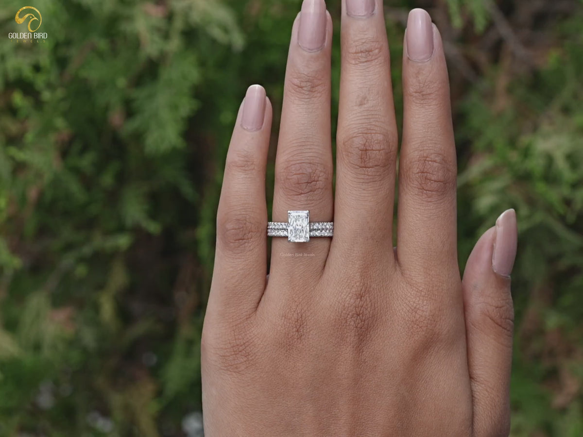 Lab Diamond Radiant Cut Bridal Ring Set