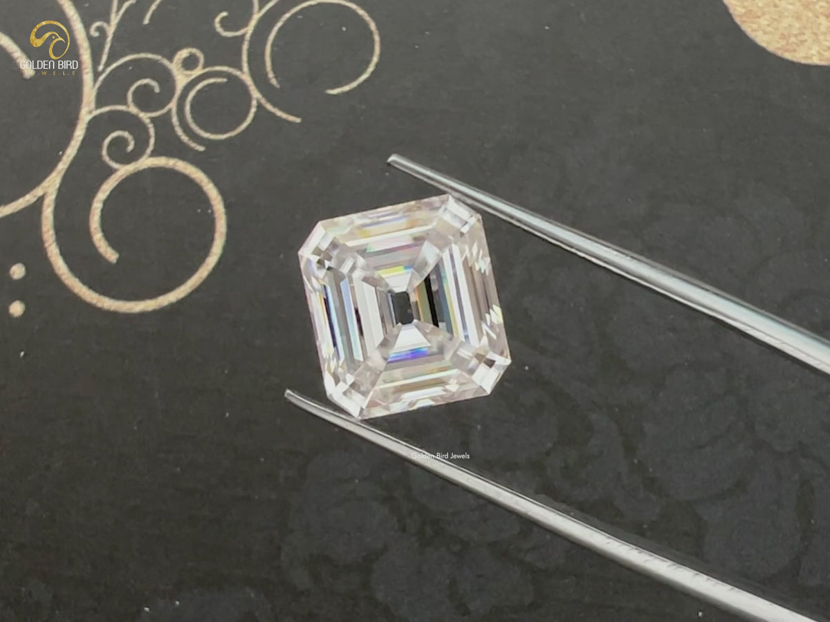 Near Colorless Old Mine Asscher Loose Moissanite