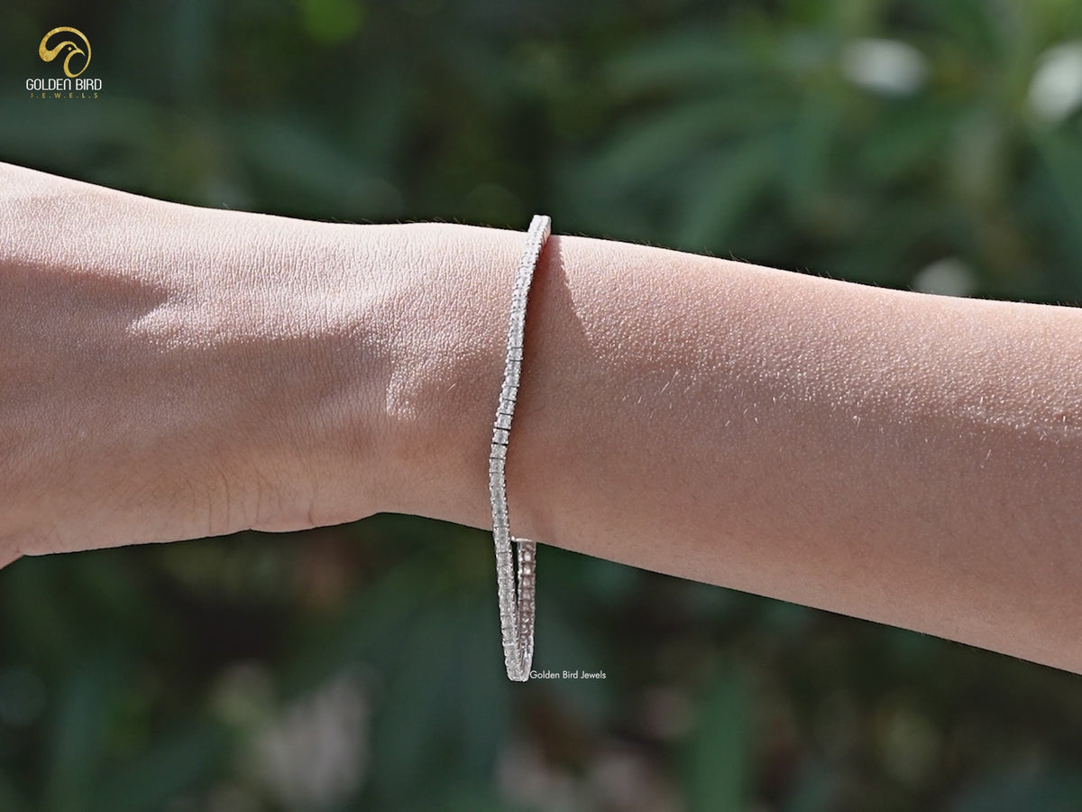 Asscher Cut Moissanite Tennis Bracelet