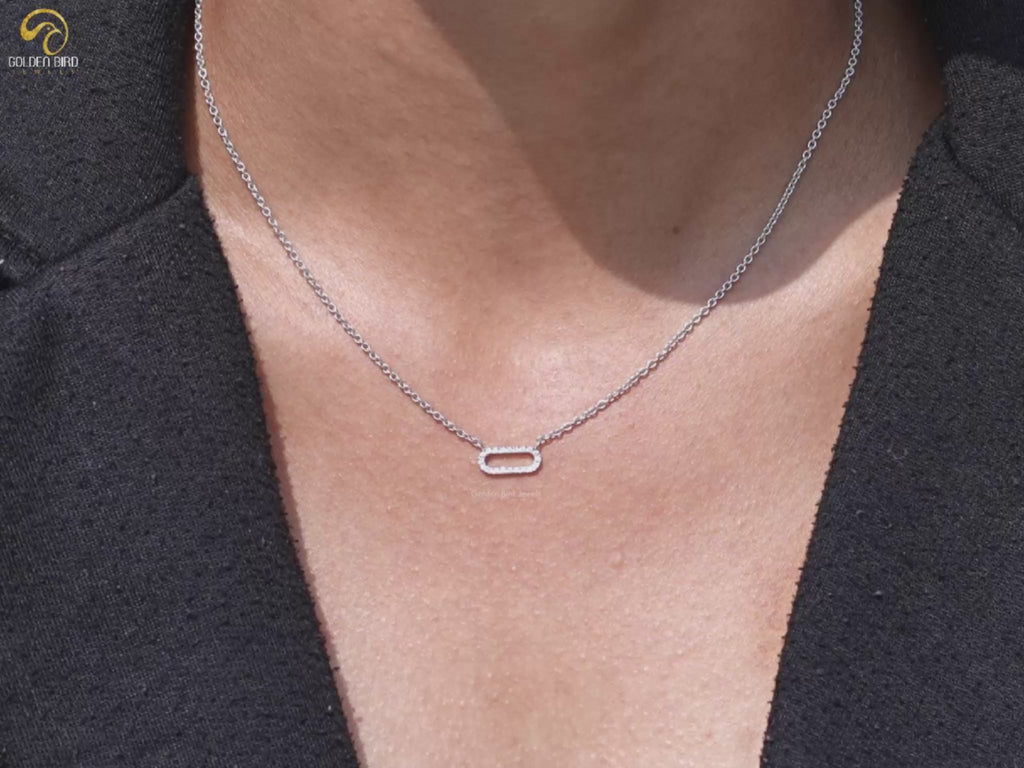Youtube Video of Round Lab Grown Paperclip Diamond Pendant