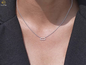 Youtube Video of Round Lab Grown Paperclip Diamond Pendant