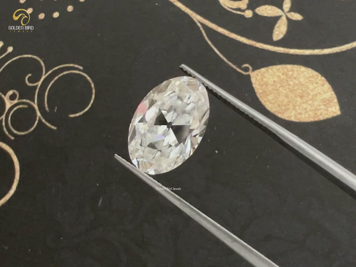 Colorless Old Mine Oval Loose Moissanite