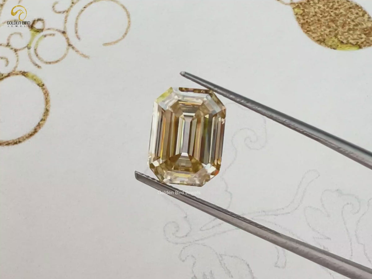 Old Mine Cut Emerald Loose Moissanite