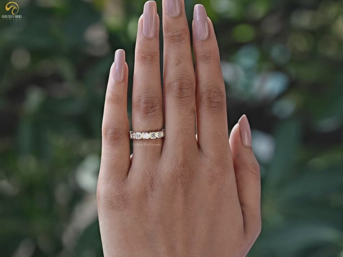 Asscher Cut Moissanite Full Eternity Band