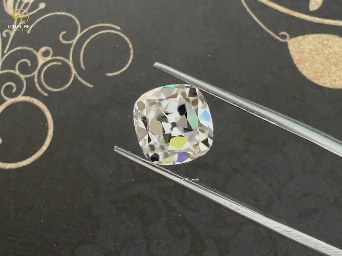 Near Colorless Old Mine Cushion Loose Moissanite Stone